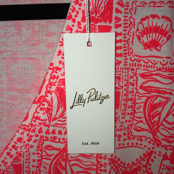 Lilly Pulitzer Etta Short Sleeve Maxi Milner Red Seaside Harbour Size Large - Picture 4 of 15